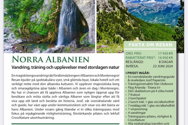 Albanien vandrings- och träningsresa 23-30 juni